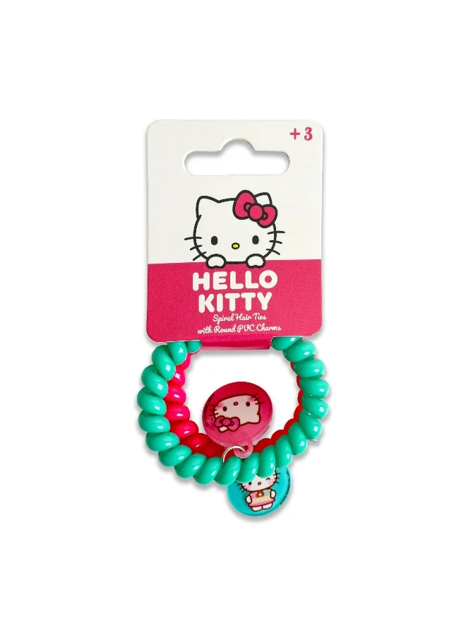 Sanrio Sanrio Hello Kitty Spiral Hair Ties With Round Pvc Charms